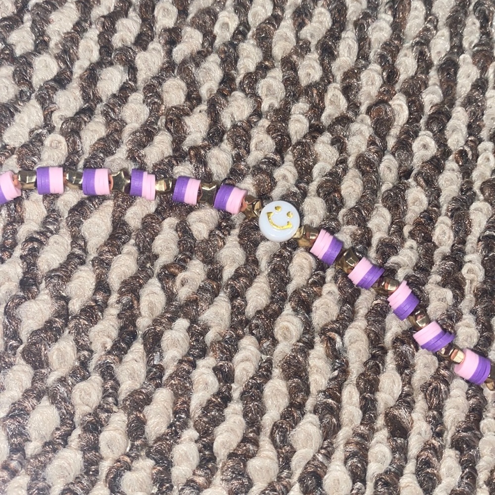 Purple pink gold and white star bracelet you are golden star